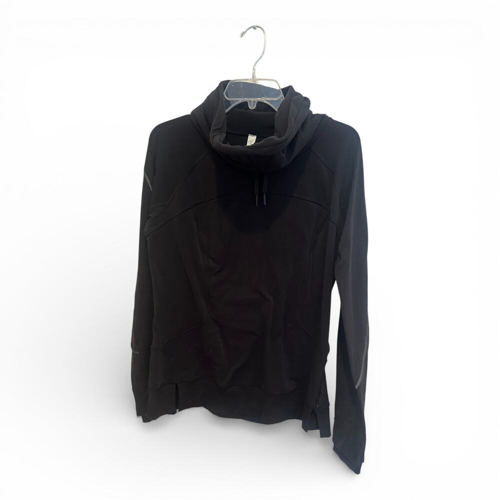 Lululemon Women’s Black Hooded Long Sleeve Pullover Top Size 12 Athletic